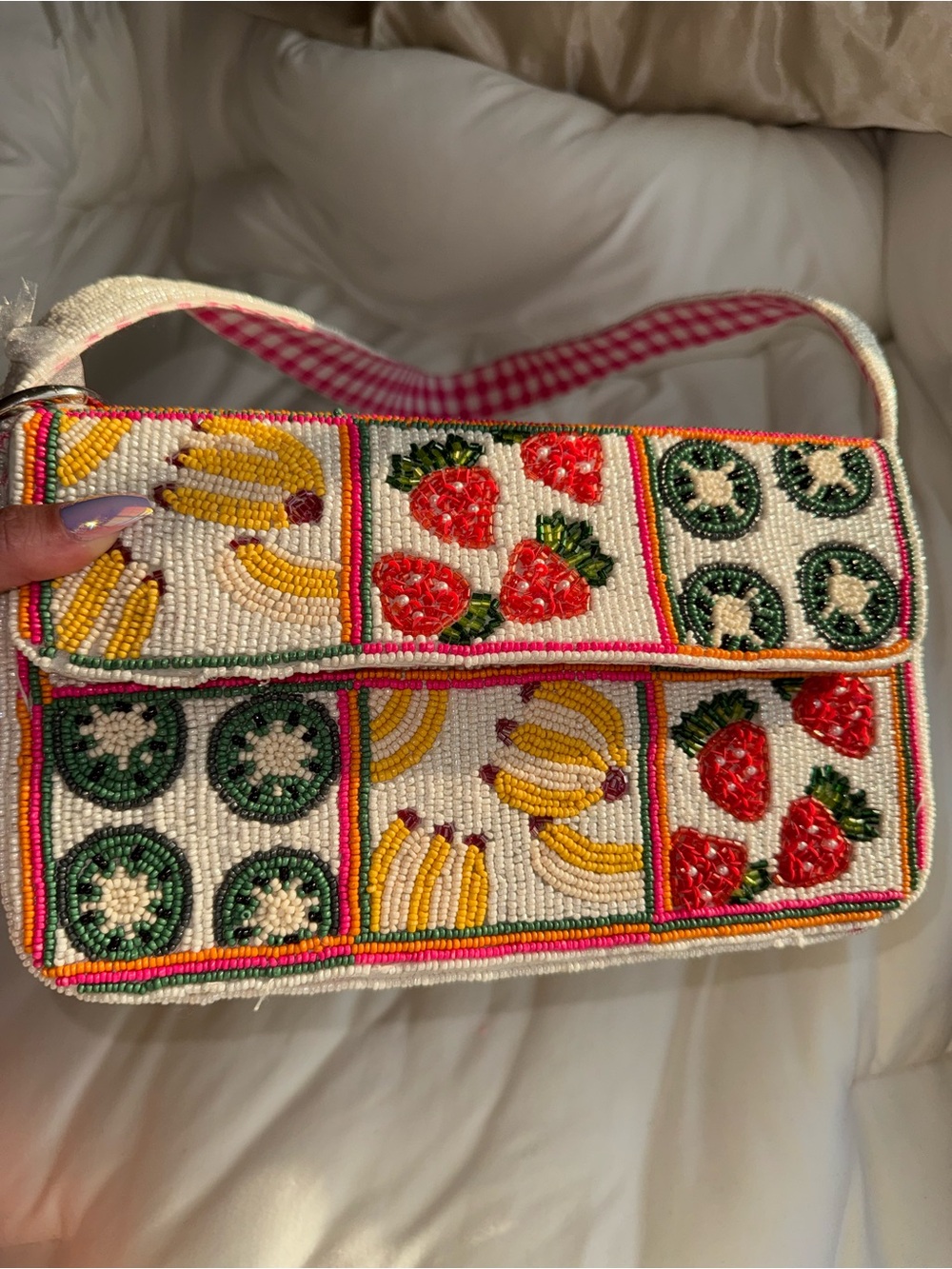 Fruit Beaded Bag Handmade in India New With Tags - Picture 3 of 13